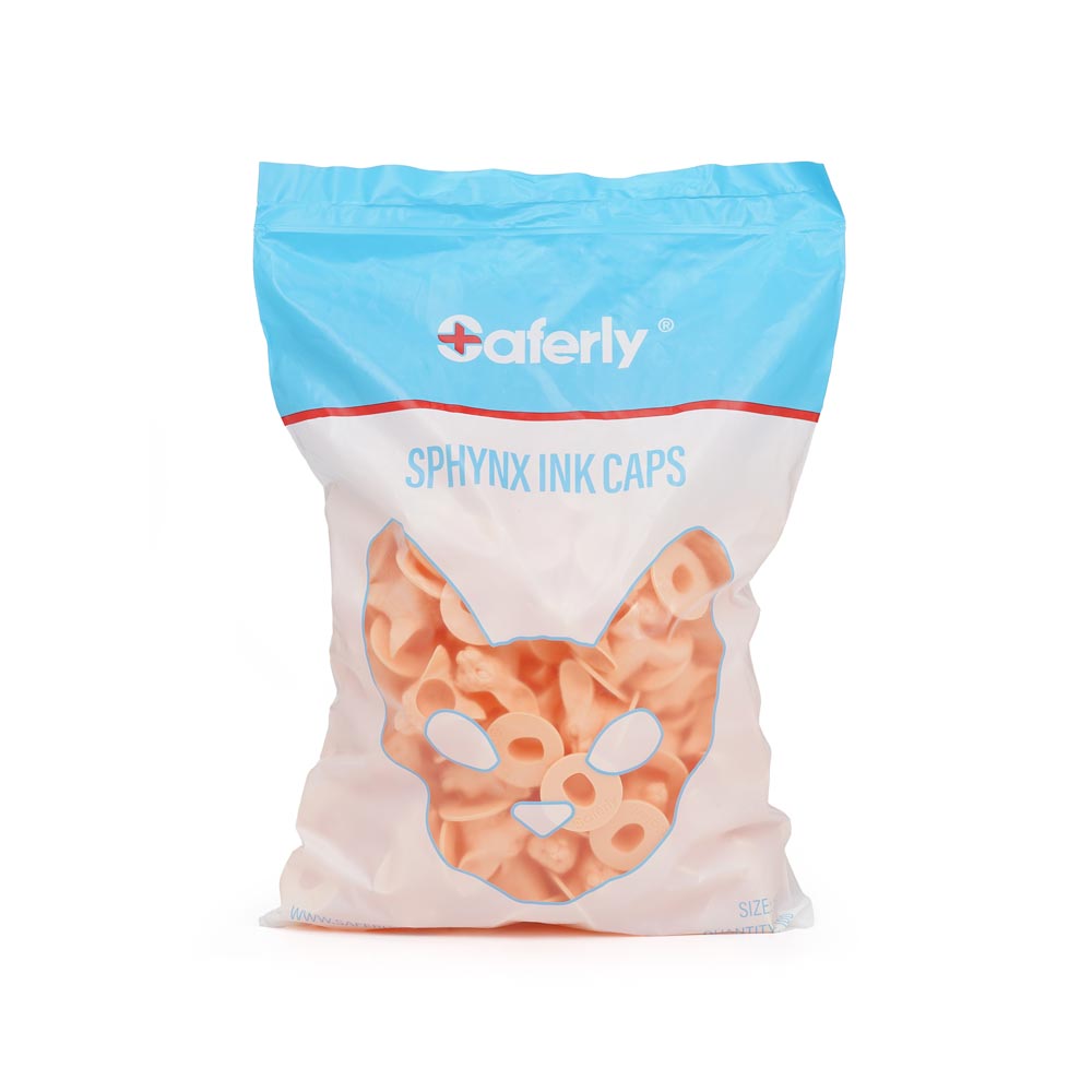 Saferly Sphynx Cat Ink Caps — Size #16 (Large) — Bag of 100 — Pick Color